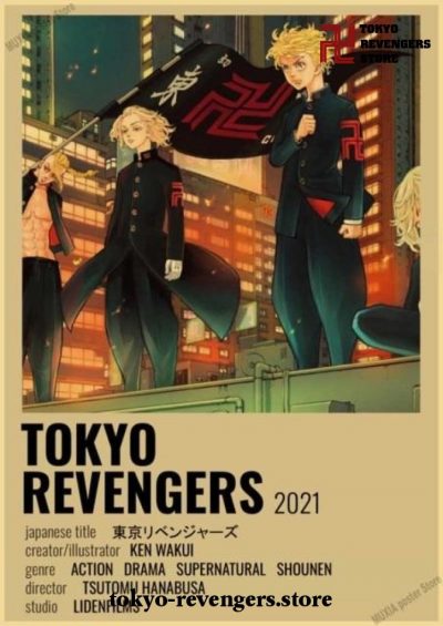 2021 Tokyo Revengers Movie Vintage Kraft Paper Poster