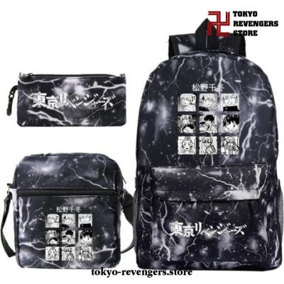 3Pcs/set Tokyo Revengers Characters Backpack Army Green
