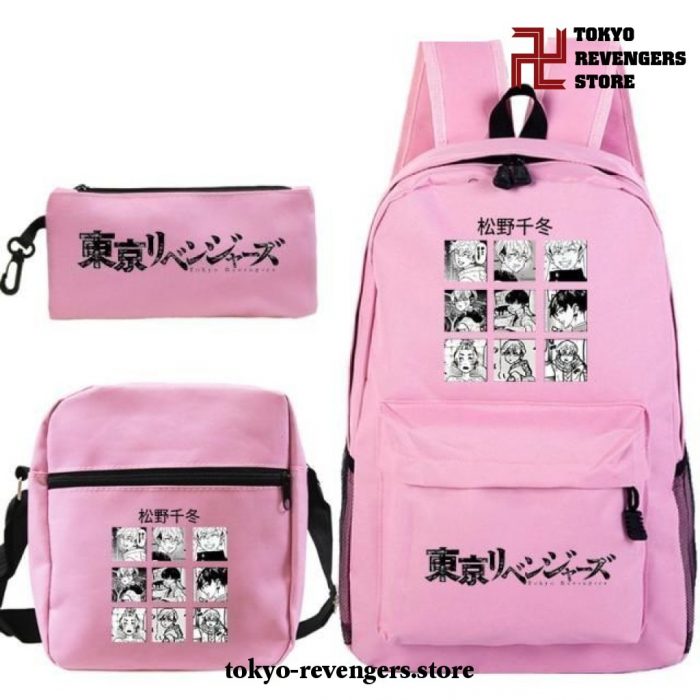 3Pcs/set Tokyo Revengers Characters Backpack Blue