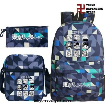 3Pcs/set Tokyo Revengers Characters Backpack Green