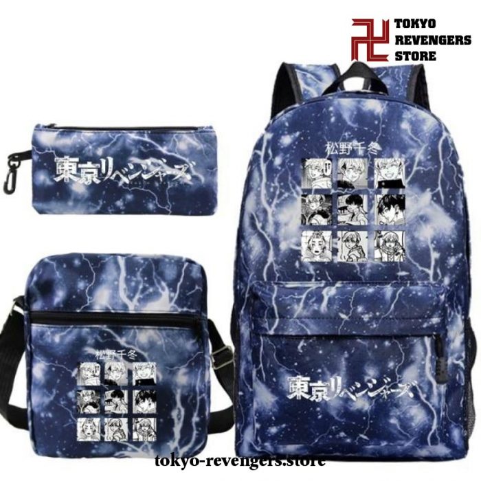 3Pcs/set Tokyo Revengers Characters Backpack Ivory