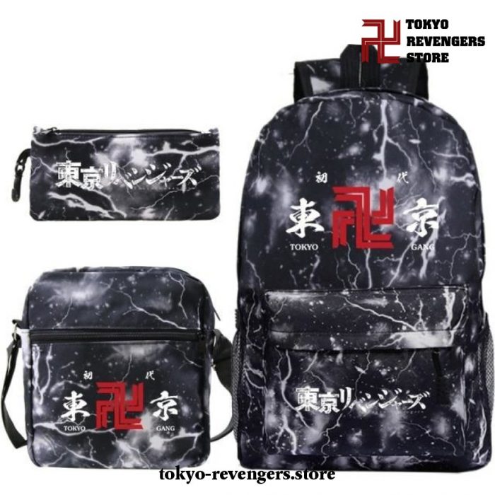 3Pcs/set Tokyo Revengers Logo Backpack Army Green