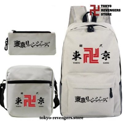 3Pcs/set Tokyo Revengers Logo Backpack Beige