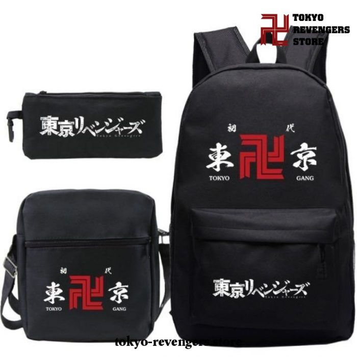 3Pcs/set Tokyo Revengers Logo Backpack Black