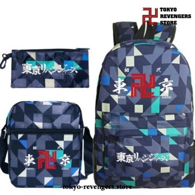 3Pcs/set Tokyo Revengers Logo Backpack Green