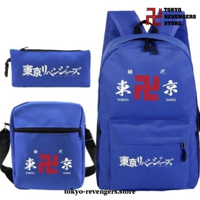 3Pcs/set Tokyo Revengers Logo Backpack Sky Blue