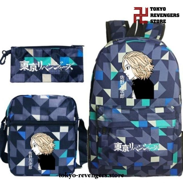 3Pcs/set Tokyo Revengers Manjiro Sano Backpack Green
