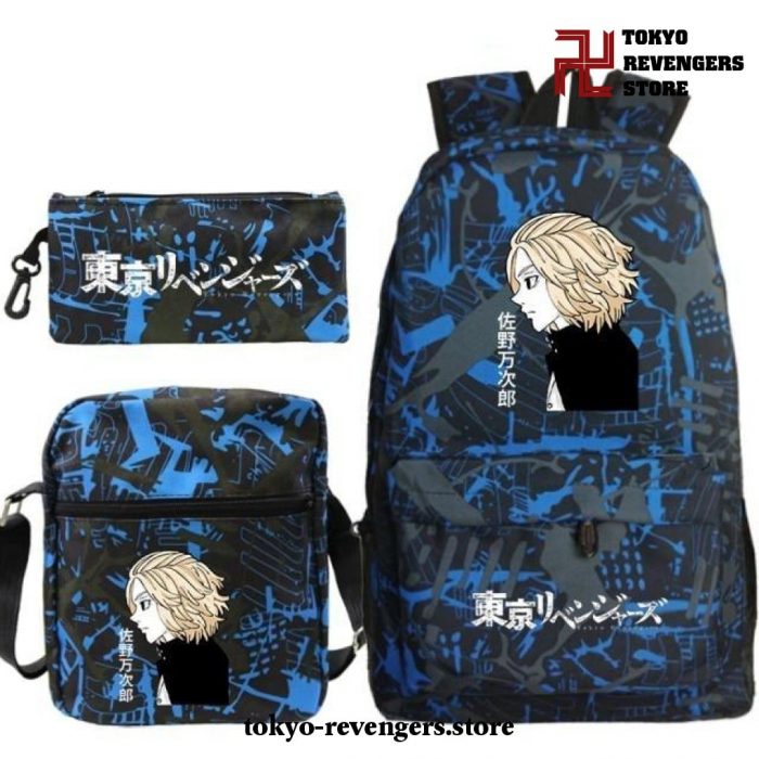 3Pcs/set Tokyo Revengers Manjiro Sano Backpack Orange