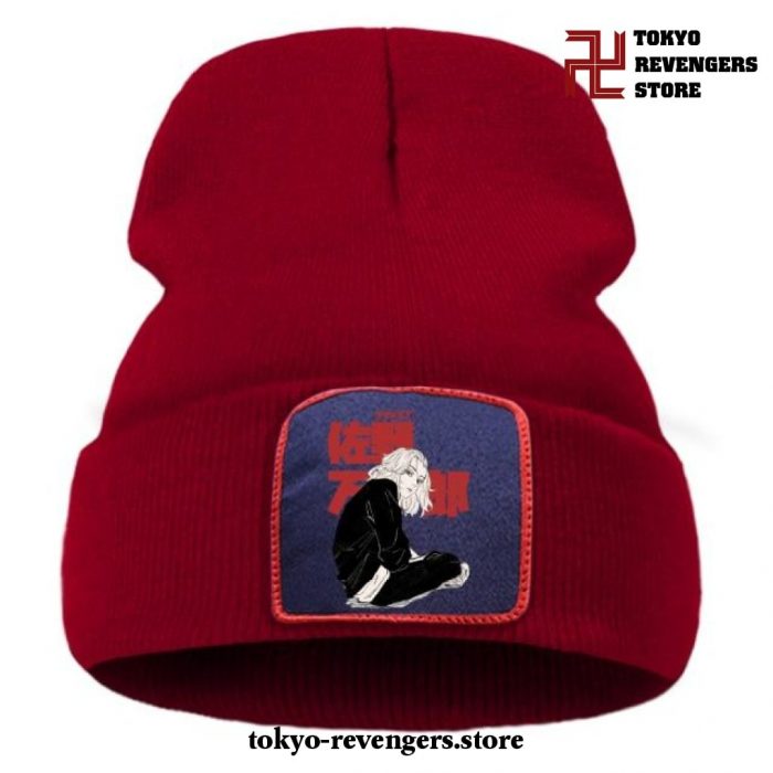 Cool Manjiro Sano Tokyo Revengers Beanie Hat Wine Red