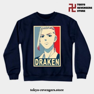 Draken Poster Crewneck Sweatshirt Navy Blue / S