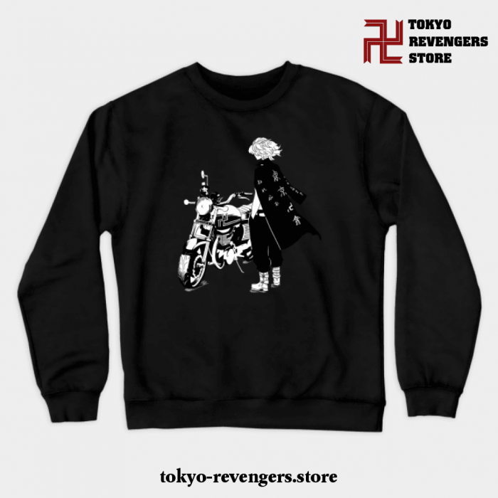 Mikey And Motorbike Crewneck Sweatshirt Black / S