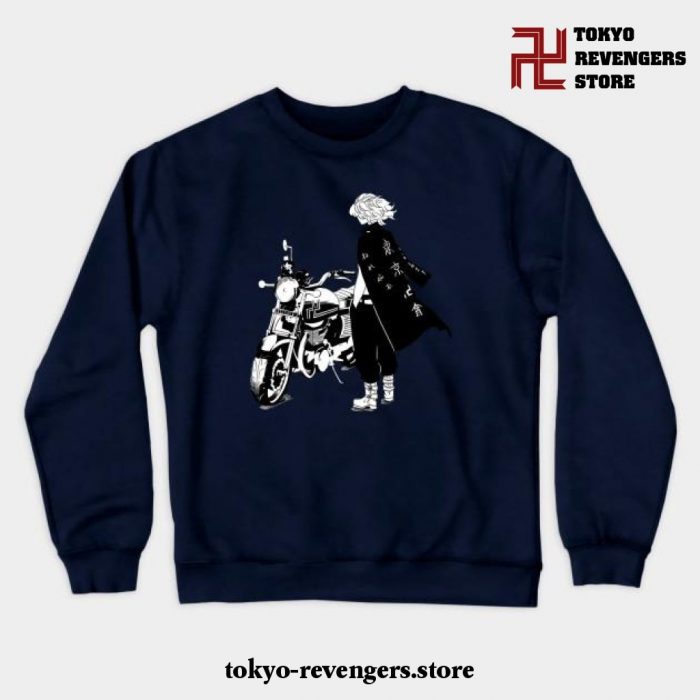 Mikey And Motorbike Crewneck Sweatshirt Navy Blue / S