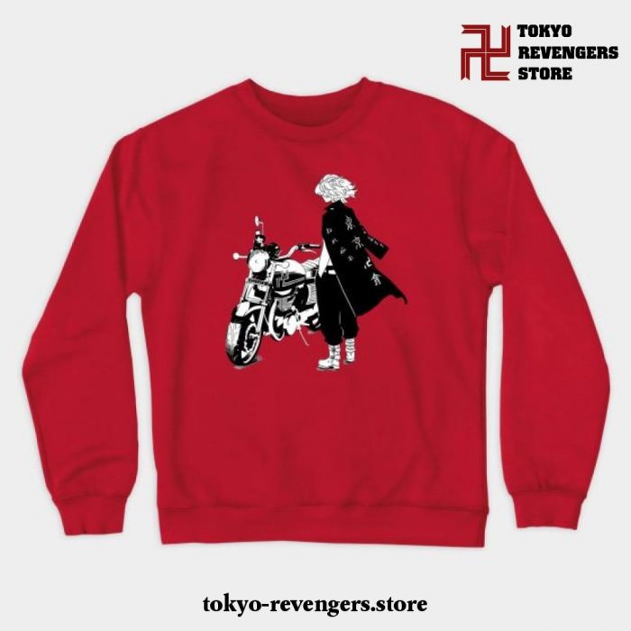 Mikey And Motorbike Crewneck Sweatshirt Red / S