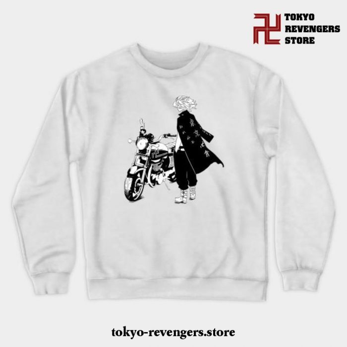 Mikey And Motorbike Crewneck Sweatshirt White / S