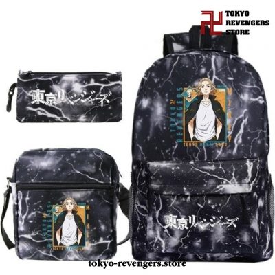 New 3Pcs/set Manjiro Sano Tokyo Revengers Backpack Army Green