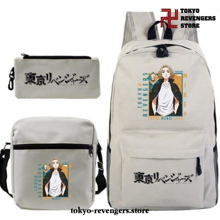 New 3Pcs/set Manjiro Sano Tokyo Revengers Backpack Beige