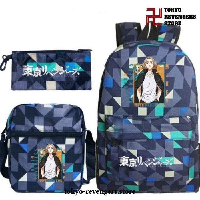 New 3Pcs/set Manjiro Sano Tokyo Revengers Backpack Green