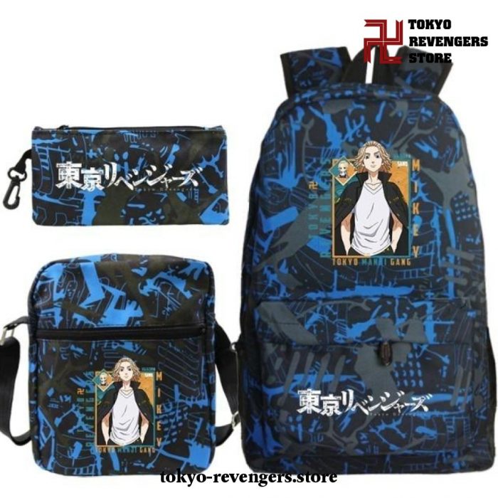 New 3Pcs/set Manjiro Sano Tokyo Revengers Backpack Orange