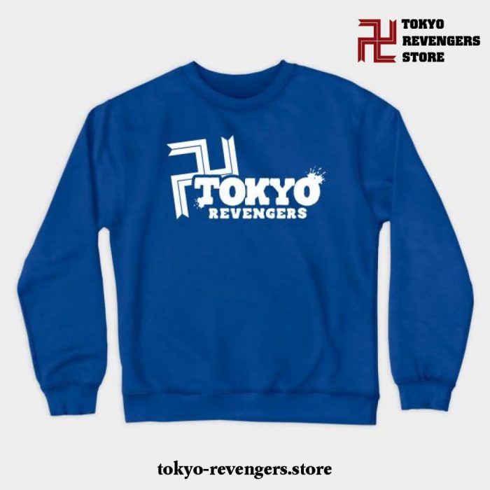 Tokyo Gang Revengers Toman Manji Crewneck Sweatshirt Blue / S