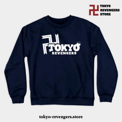 Tokyo Gang Revengers Toman Manji Crewneck Sweatshirt Navy Blue / S