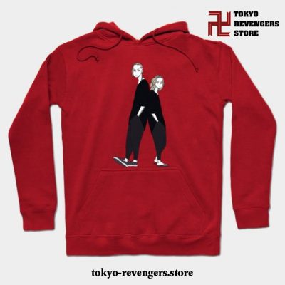 Tokyo Revenger Mikey And Draken Hoodie Red / S
