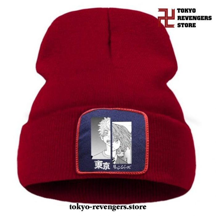 Tokyo Revengers Hinata Tachibana Beanie Hat Wine Red