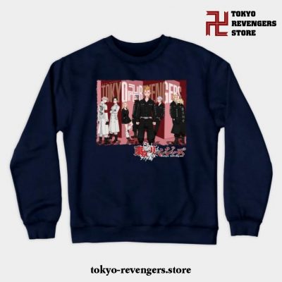 Tokyo Revengers Poster Crewneck Sweatshirt Navy Blue / S