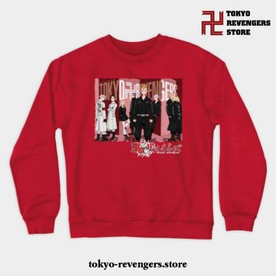 Tokyo Revengers Poster Crewneck Sweatshirt Red / S